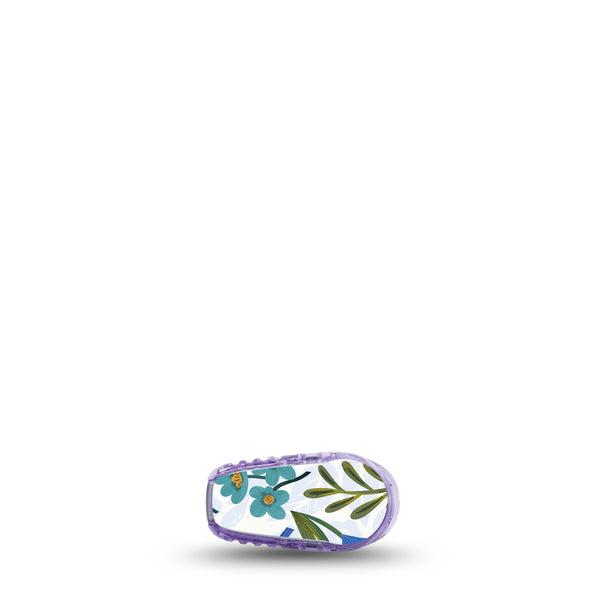 ExpressionMed Blue Anemone Dexcom G6 Transmitter Sticker, Single, Teal Florals Inpired, Adhesive Sticker Design