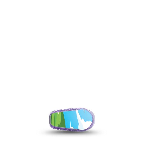 ExpressionMed Golf Dexcom G6 Transmitter Sticker, Single, Skies And Green Field Inspired, Adhesive Sticker Design