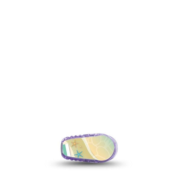 ExpressionMed Relaxing Beach Dexcom G6 Transmitter Sticker, Single, Starfishes And Shore Inspired, Adhesive Sticker Design