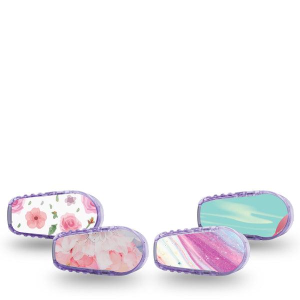 ExpressionMed Pastel Prints Variety Pack Dexcom G6 Transmitter Sticker, 3-Pack, Floral Artwork Inspired, CGM Sticker Design