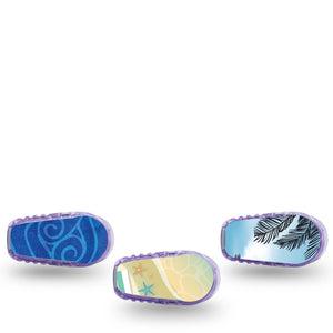 Beach Time Variety Pack Dexcom G6 Transmitter Sticker, 3-Pack, Beach Waves Inspired, Adhesive Sticker Design