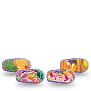 ExpressionMed Tangerine Tropics Variety Pack Dexcom G6 Sticker 4-Pack Sticker Variety Vibrant Beach Getaway, Vinyl Decoration Continuous Glucose Monitor Design