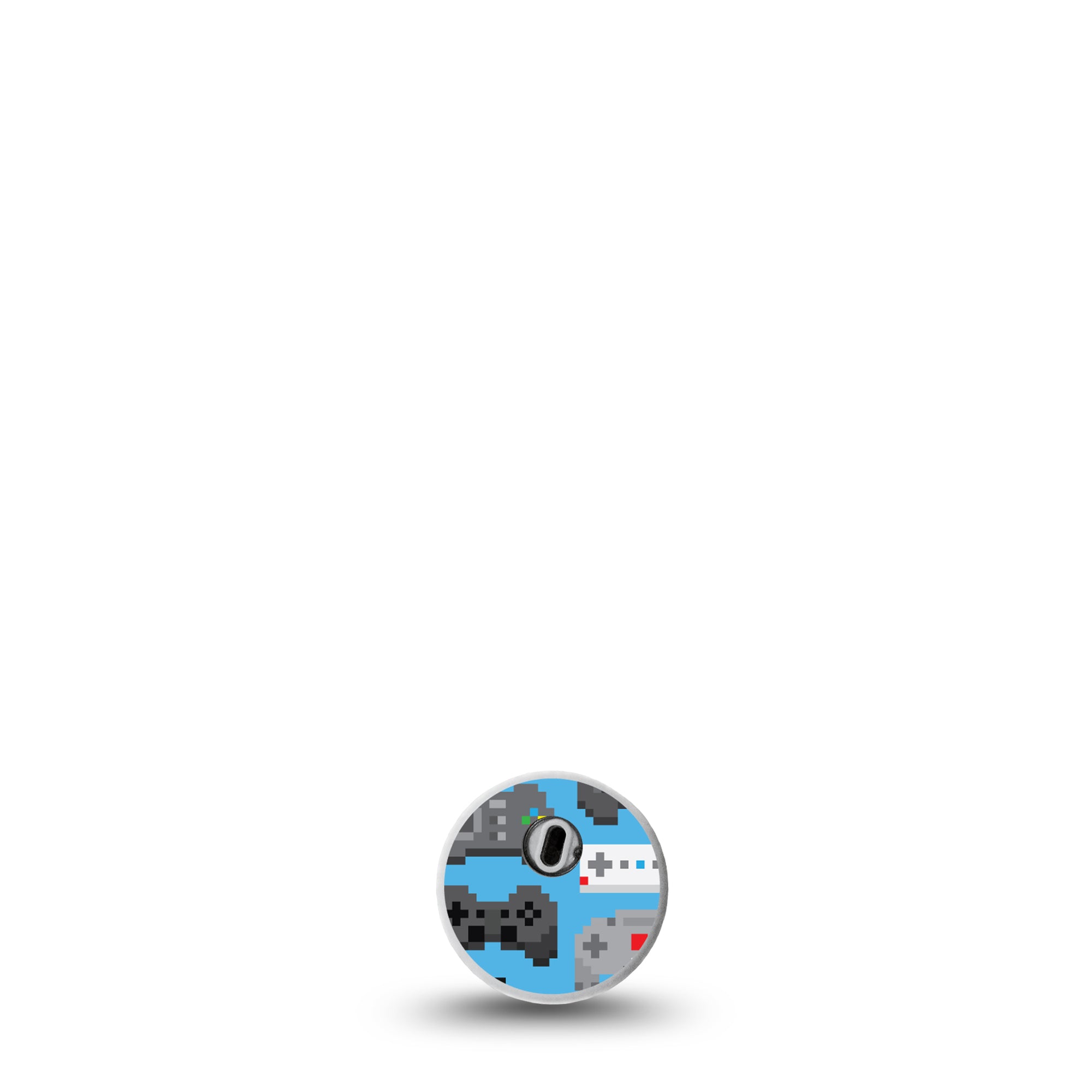 ExpressionMed Libre 3 Transmitter Sticker Blue and White Gaming Joystick, Themed Design - Center Sticker