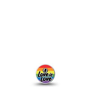 ExpressionMed Love is Love Libre 3 Transmitter Sticker, Single Sticker Only, Love is Love Pride Inspired Design Vinyl CGM Libre 3 Transmitter Sticker