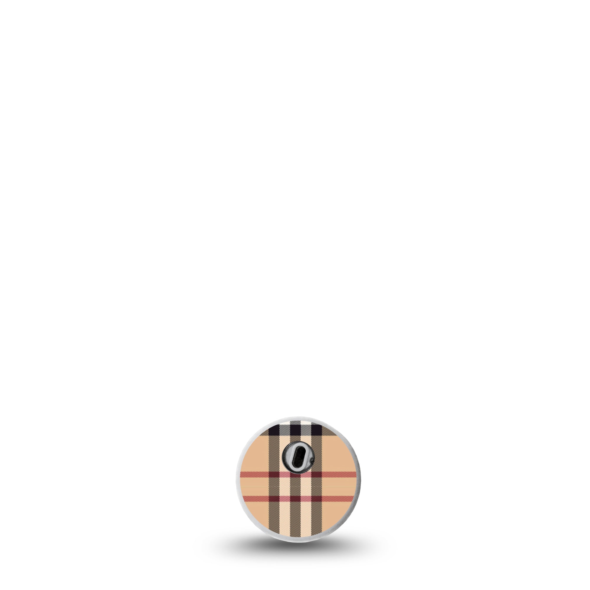 ExpressionMed Libre 3 Transmitter Sticker Classy Stripes Pattern, Brownish Checkered Themed Design - Center Sticker