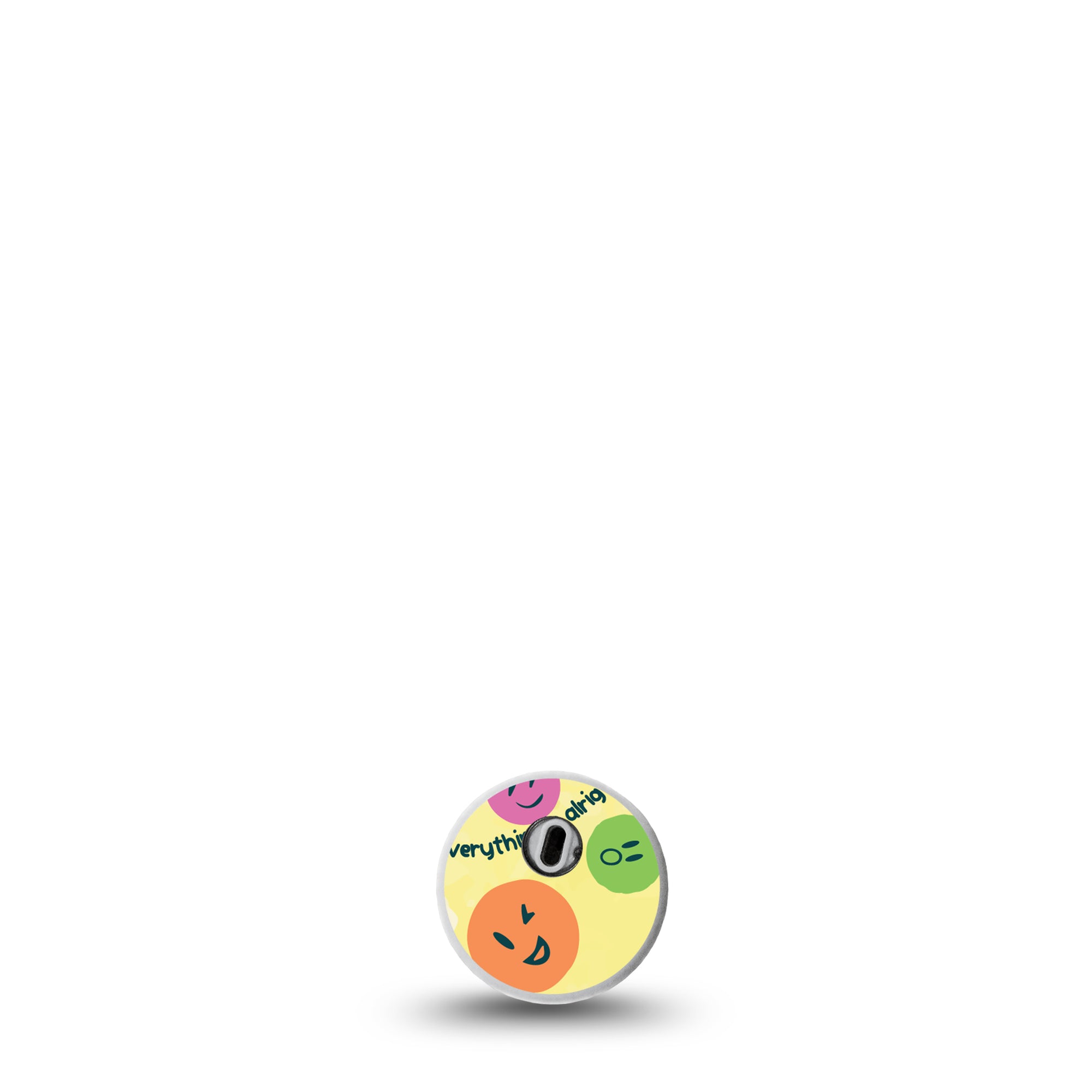 ExpressionMed Libre 3 Transmitter Sticker Colored Happy Emoji Pattern Themed Design - Center Sticker
