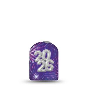 ExpressionMed New Years Celebration Omnipod Full Wrap Center Sticker Single Sticker Only Tape Celebrating 2025 New Year, Vinyl Decoration Pump Design
