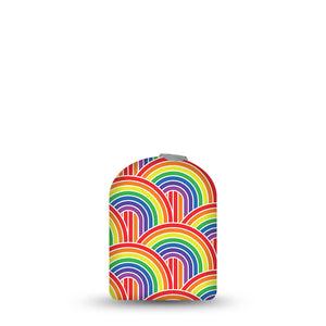 Abundant Rainbows Pod Sticker, Single Sticker Only, Repeating Rainbow Pattern Design Omnipod Vinyl Sticker