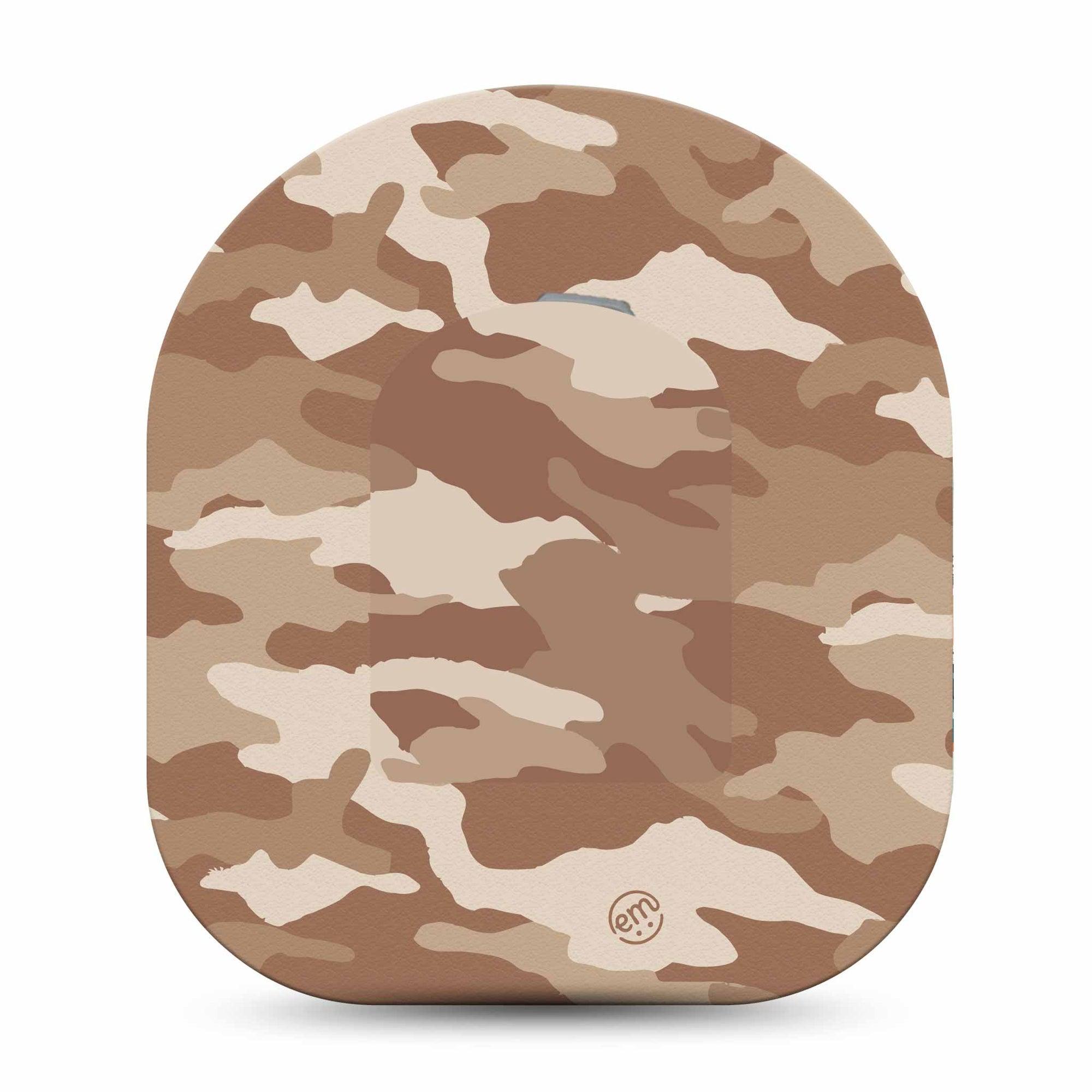 ExpressionMed Omnipod  Desert Camo Sticker with Matching Tape Beige Brown Camo  Vinyl Pump Design