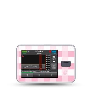 ExpressionMed Pink Gingham T-Slim Pump Sticker, Single Sticker Only, Baby Pink Picnic Pattern