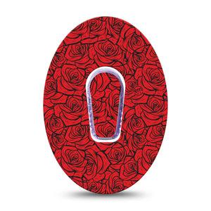 ExpressionMed Roses Dexcom G6, Single Tape and Single Sticker classic tattoo roses Sensor Cover for Continuous Glucose Monitor