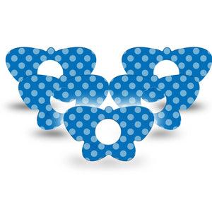 ExpressionMed Blue Polka Dots Infusion Set Butterfly Shape Tape, 10-Pack Tape Polka Dots and Classic, Plaster Continuous Glucose Monitor Design