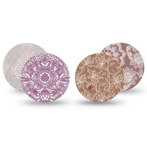 ExpressionMed Cocoa Veil Variety Pack Dexcom G7 Overpatch, Dexcom Stelo Glucose Biosensor System, 4-Pack Tape Variety Calming Hue Petals, Overlay Tape CGM Design