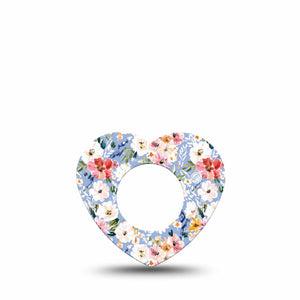 ExpressionMed Petal Breeze Freestyle Libre, Libre 2 Plus, and Abbott Lingo Heart, Single Tape Springy floral arrangment Overlay Tape for CGM