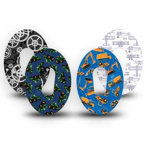 ExpressionMed Mighty Machines Variety Pack Dexcom G6 Tape, 4-Pack Tape Variety Mighty Machines, Plaster Continuous Glucose Monitor Design