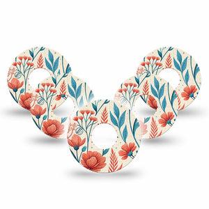 ExpressionMed Desert Wildflower Freestyle Libre 3 and Libre 3 Plus, 5-Pack Color-rich botanical print Sensor Decoration for CGM
