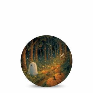 ExpressionMed Woodland Ghost Dexcom G7 and Dexcom Stelo Glucose Biosensor System OverPatch, Single Tape spooky forest ghost Adhesive Tape for CGM