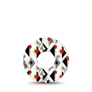 ExpressionMed Playing Cards Infusion Set Tape 5-Pack Tape Argyle Inspired Card Deck, Overlay Patch Continuous Glucose Monitor Design