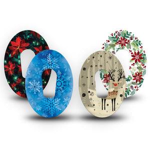 ExpressionMed Winter Woodland Cheer Variety Pack Dexcom G6 Tape, 4-Pack Tape Variety Winter Nature, Plaster Continuous Glucose Monitor Design