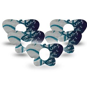 ExpressionMed Tentacles Dexcom G7 Butterfly Shape Tape, Dexcom Stelo Glucose Biosensor System, 5-Pack Tape Sea Monster Tentacles, Adhesive Tape CGM Design