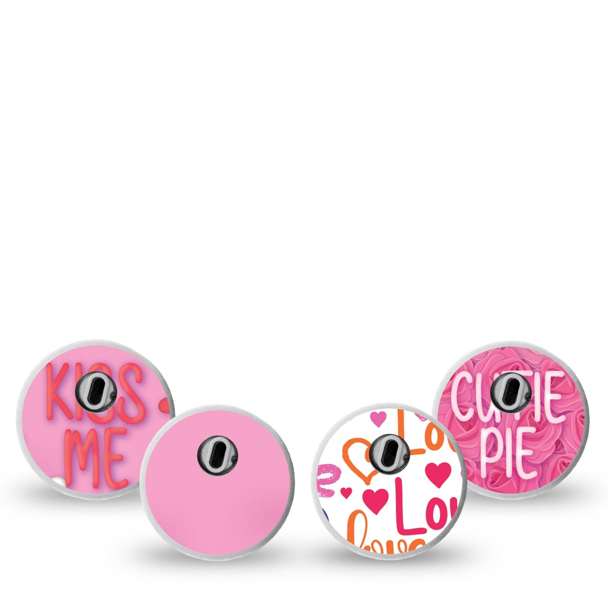 ExpressionMed Cookie Bouquet Variety Pack Freestyle Libre 3 Sticker 4-Pack Sticker Love and Roses Cookie Shapes Decorative Decal CGM Design