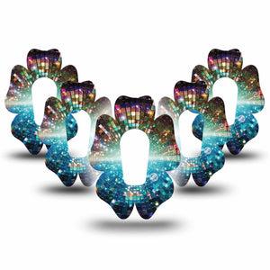 ExpressionMed Disco Lights Dexcom G6 Flower, 5-Pack Graphic light pattern Plaster for Continuous Glucose Monitor
