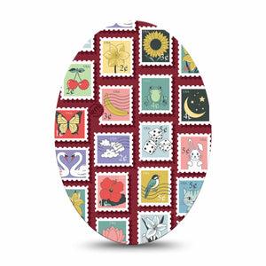 ExpressionMed Postage Stamp Medtronic Guardian Enlite Universal Oval, Single Tape Variety postage stamps Vinyl Decoration for CGM