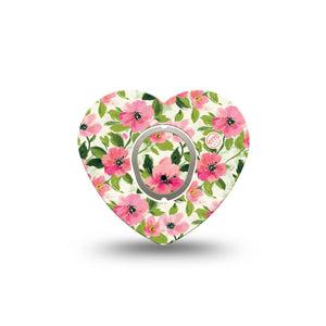 ExpressionMed Painter’s Cosmos Dexcom G7 and Dexcom Stelo Glucose Biosensor System Heart, Single Tape and Single Sticker Muted tone florals Best Covers for CGM