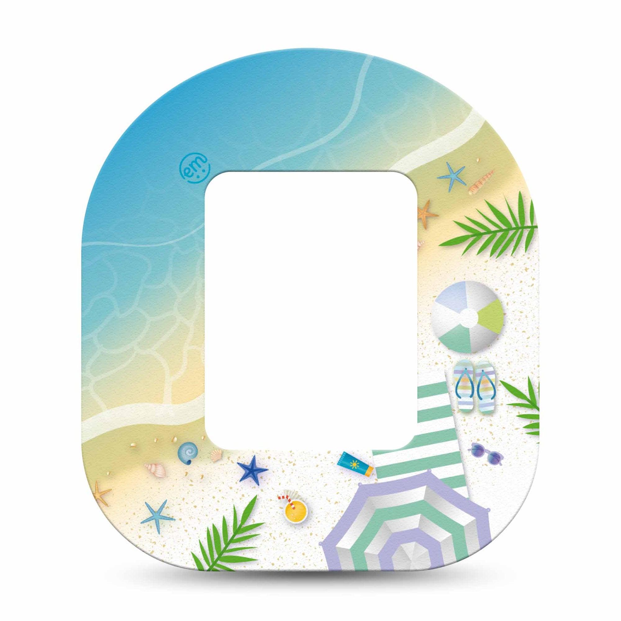 ExpressionMed Relaxing Beach Tandem Mobi , Single, Beach Volleyball Themed, Pump Adhesive Tape Design,