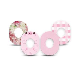 ExpressionMed Powder Pink Variety Pack Dexcom G7 Mini Tape, Dexcom Stelo Glucose Biosensor System, 4-Pack Tape Variety, Pale Pink Summer Colors, Patch Continuous Glucose Monitor Design