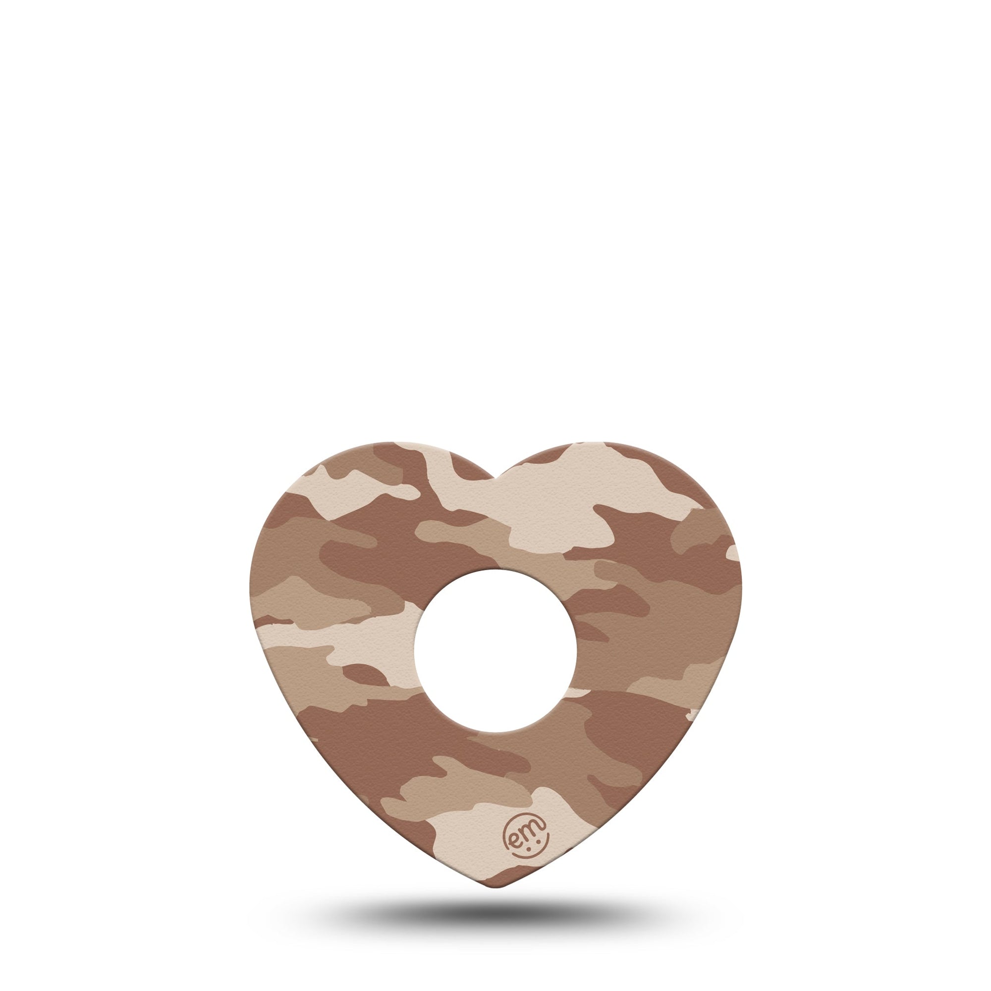 ExpressionMed Desert Camo Freestyle Libre 3 Heart Shape Tape Single Tape Sandy Pattern Patch CGM Design