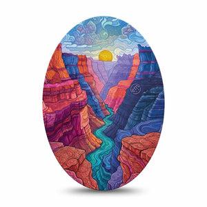 ExpressionMed Grand Canyon Medtronic Guardian Enlite Universal Oval, Single Tape desert canyon pattern Vinyl Decoration for CGM