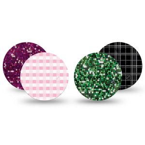 ExpressionMed Wicked Variety Pack Freestyle Libre Overpatch, Abbott Lingo, 4-Pack Tape Variety Glinda the Good Inspired, Fixing Ring Patch CGM Design