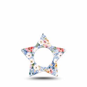 ExpressionMed Petal Breeze Freestyle Libre, Libre 2 Plus, and Abbott Lingo Star, Single Tape Light color flowers Decorative Patch for CGM
