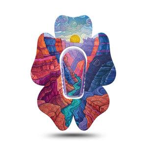 ExpressionMed Grand Canyon Dexcom G6 Flower, Single Tape and Single Sticker earthy rock aesthetic Adhesive Tape for CGM