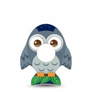 ExpressionMed Hootie the Owl Infusion Set Evolve Shape Tape 5-Pack Adorable Gray Owl Adhesive Tape CGM Design