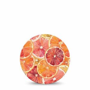 ExpressionMed Oranges Dexcom G7 and Dexcom Stelo Glucose Biosensor System OverPatch, Single Tape Watercolor citrus Adhesive Tape for CGM