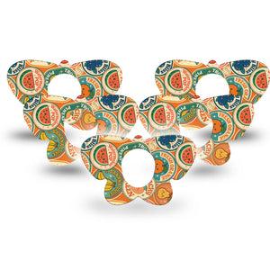 ExpressionMed Fruit Stickers Dexcom G7 and Dexcom Stelo Glucose Biosensor System Butterfly, 5-Pack Adorable food stickers Adhesive Tape for Continuous Glucose Monitor