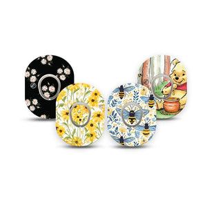ExpressionMed Sunny Dexcom G7 and Dexcom Stelo Glucose Biosensor System Mini, tape and sticker yellow graphic design Adhesive Tape for CGM
