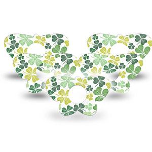 ExpressionMed Clover Pile Infusion Set Butterfly Shape Tape 10-Pack Tape Green Variety Shamrocks, Plaster Continuous Glucose Monitor Design