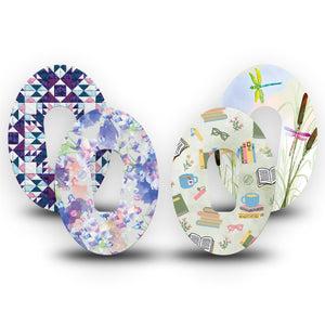 ExpressionMed Cozy Dreams Variety Pack Dexcom G6 Tape 4-Pack Tape Variety Readers' Paradise Inspired, Plaster CGM Design