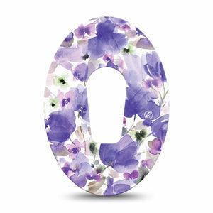 ExpressionMed Italian Blooms Dexcom G6 Tape Single Tape Soothing Purple Lavender Flowers Plaster CGM Design