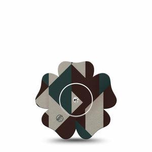 ExpressionMed Timberline  Freestyle Libre, Libre 2 Plus, and Abbott Lingo Flower, Single Tape and Single Sticker Moody geometric print Adhesive Tape for CGM