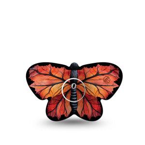 ExpressionMed Leaf Butterfly Freestyle Libre 3 and Libre 3 Plus Butterfly Shape Tape, Single Tape and Single Sticker Orange Fall Leaf Inspired, Overlay Patch CGM Design