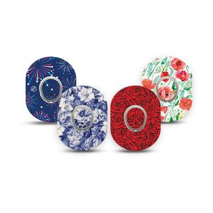 ExpressionMed Heritage Floral Dexcom G7 and Dexcom Stelo Glucose Biosensor System Mini, tape and sticker  heritage flower pattern Adhesive Tape for CGM
