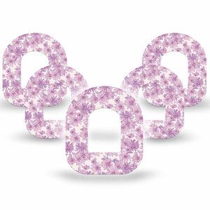 ExpressionMed Purple Daisy Omnipod Tape, 5-Pack Tape Gentle Pastel Lilac Florals, Adhesive Patch Pump Design
