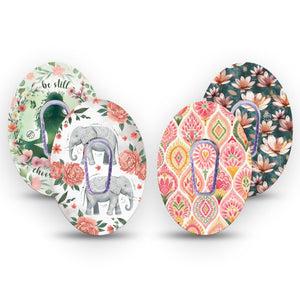 ExpressionMed Balance Bloom Dexcom G6, tape and sticker  symmetrical bloom pattern Waterproof Plaster for Continuous Glucose Monitor