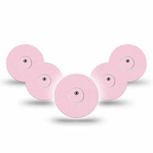 ExpressionMed Baby Pink Freestyle Libre 3 and Libre 3 Plus Tape, 5-Pack Tape and 5-Pack Sticker Solid Shade Of Pink, Adhesive Tape Continuous Glucose Monitor Design