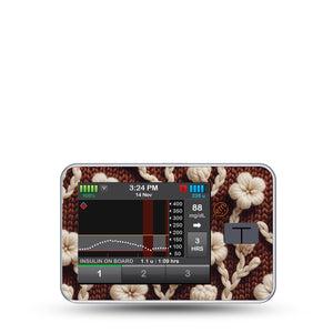 ExpressionMed Cozy Sweater Tandem T-Slim Sticker, Single Sticker Only Ivory Knitted Inspired Florals, Vinyl Decoration Pump Design