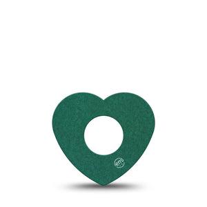ExpressionMed Forest Green Infusion Set Heart Shape Tape, 5-Pack Tape Earthy Green Tone, Adhesive Tape Continuous Glucose Monitor Design
